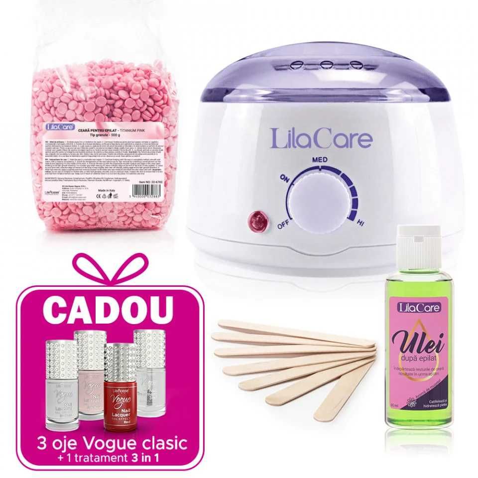 Set kit epilare ceara complet incalzitor Prowax ulei epilat Cadou oje