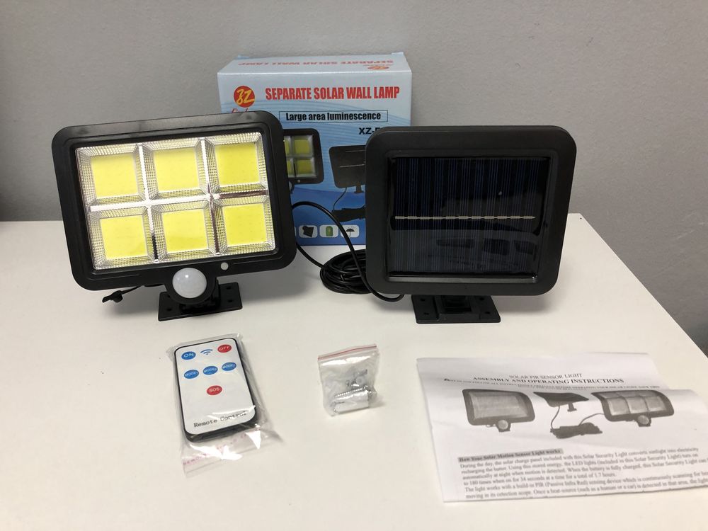 Proiector solar LED, set 4 bucăți senzor de lumina si miscare
