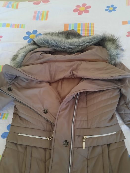 Geacă maro de iarnă damă Pióro Fashion