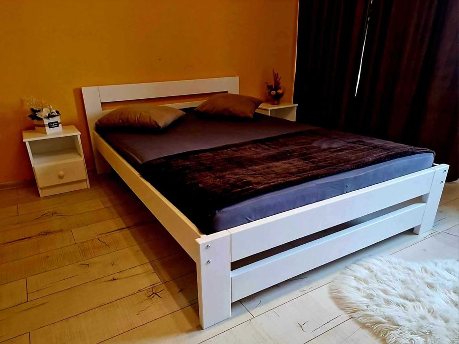 Pat masiv model Levis 140x200 Alb