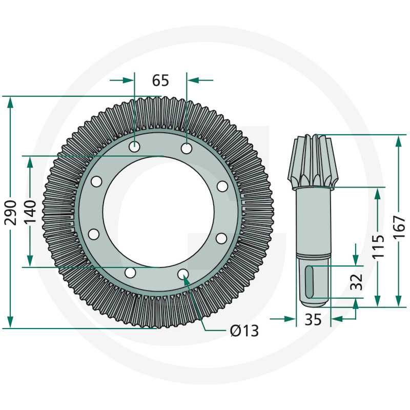 Pinion grebla coroana grebla KRONE Z=12+83