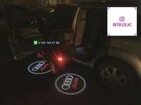 Ауди Q7 Q5 Q3 A4 A6 A8 подсветка двери с лого авто LED подарок мужчине