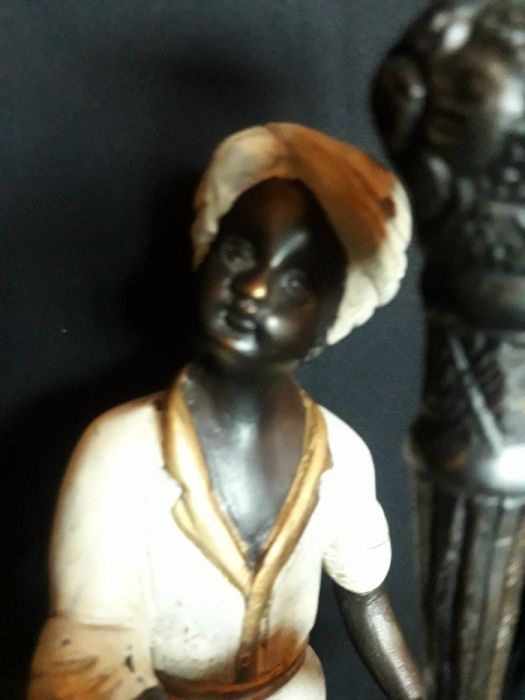 Sculpturi Blackamoor , bronz masiv , vintage/antic