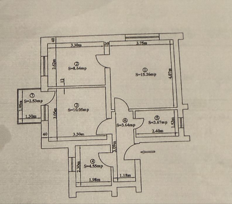 Apartament de vânzare – 3 camere, Dorohoi