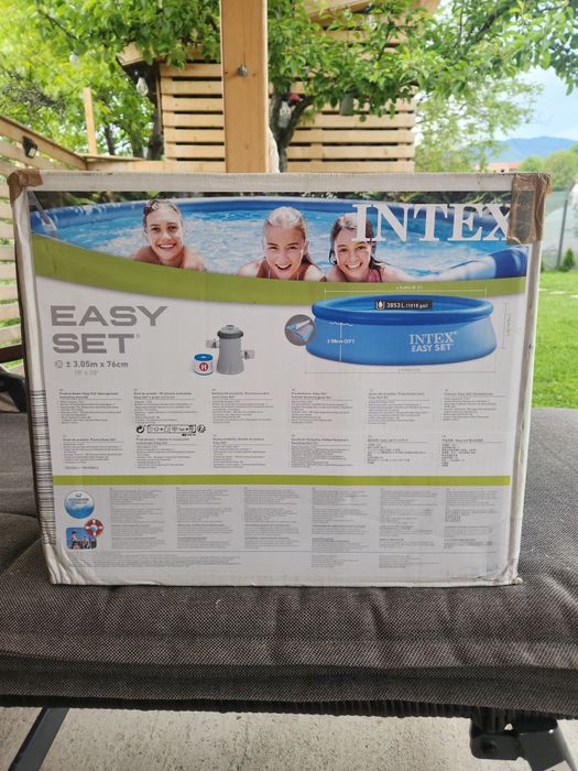 Piscina gonflabila circulara Family Intex Easy, 305 x 76 cm, pompa de