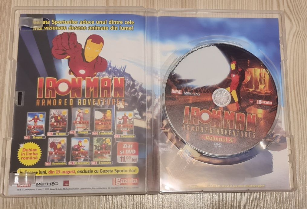 Iron Man,Armored Adventures,4 DVD-uri,În stare foarte bună.