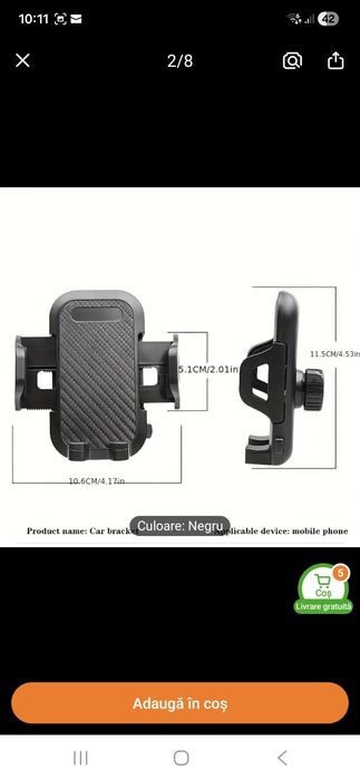 Suport auto orice telefon bord parbriz reglabil carbon