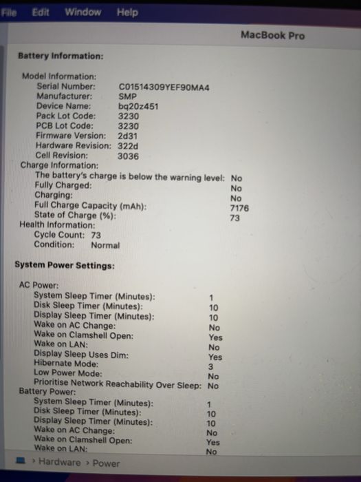 Apple Macbook Pro 15” i7 2.6 Ghz, RAM 16 Gb, SSD 240 Gb (2019) - A1990