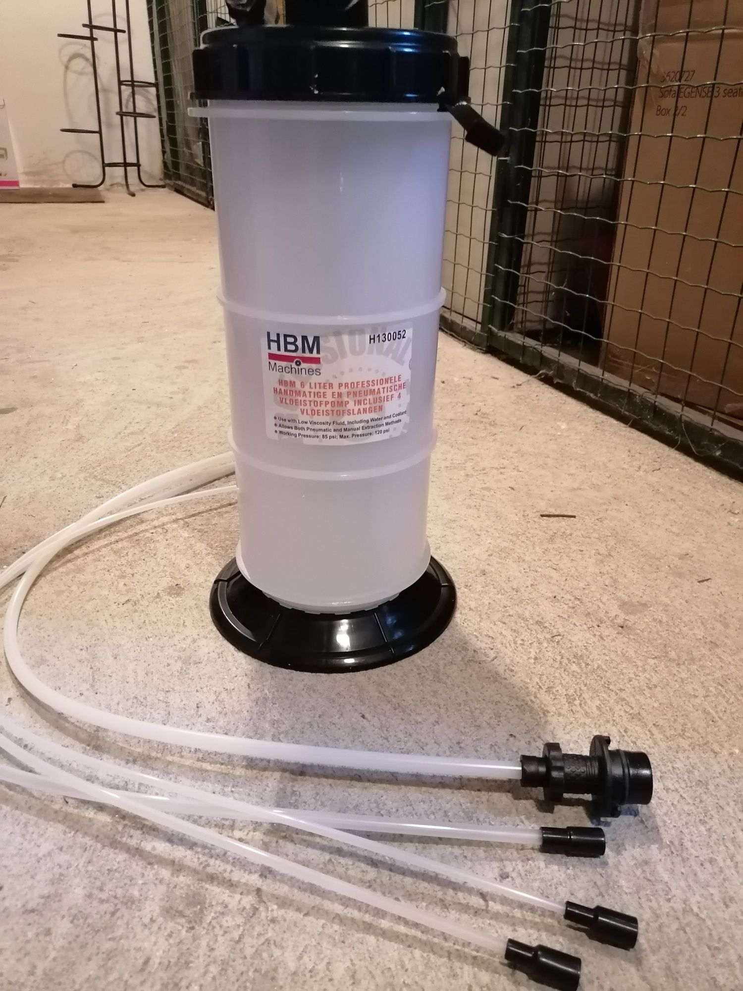 Пневматична помпа за източване на масло HBM H130052, 5.8-8 бара, 6 л