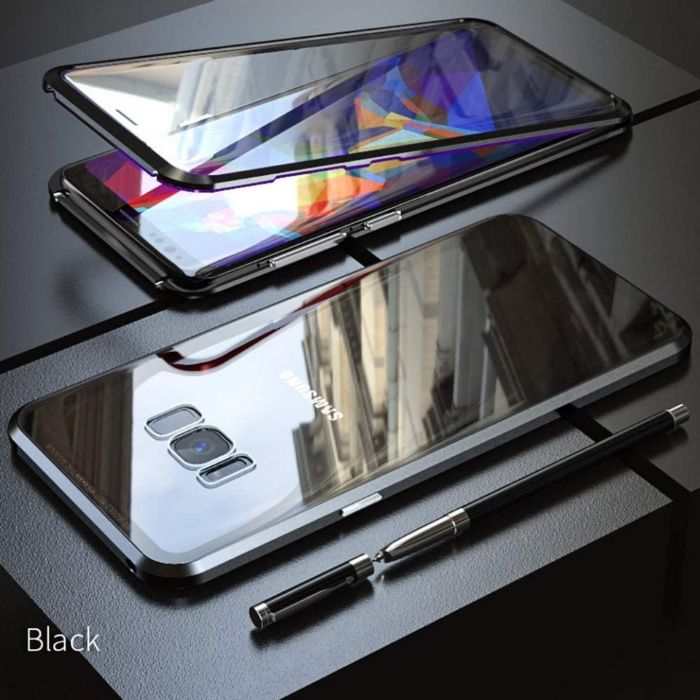 Husa Samsung Galaxy S8 , Magnetica Negru, Perfect Fit cu spate sticla
