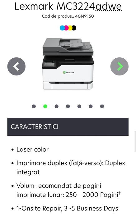 Imprimanta scaner laser wifi Lexmark mc3224adwe