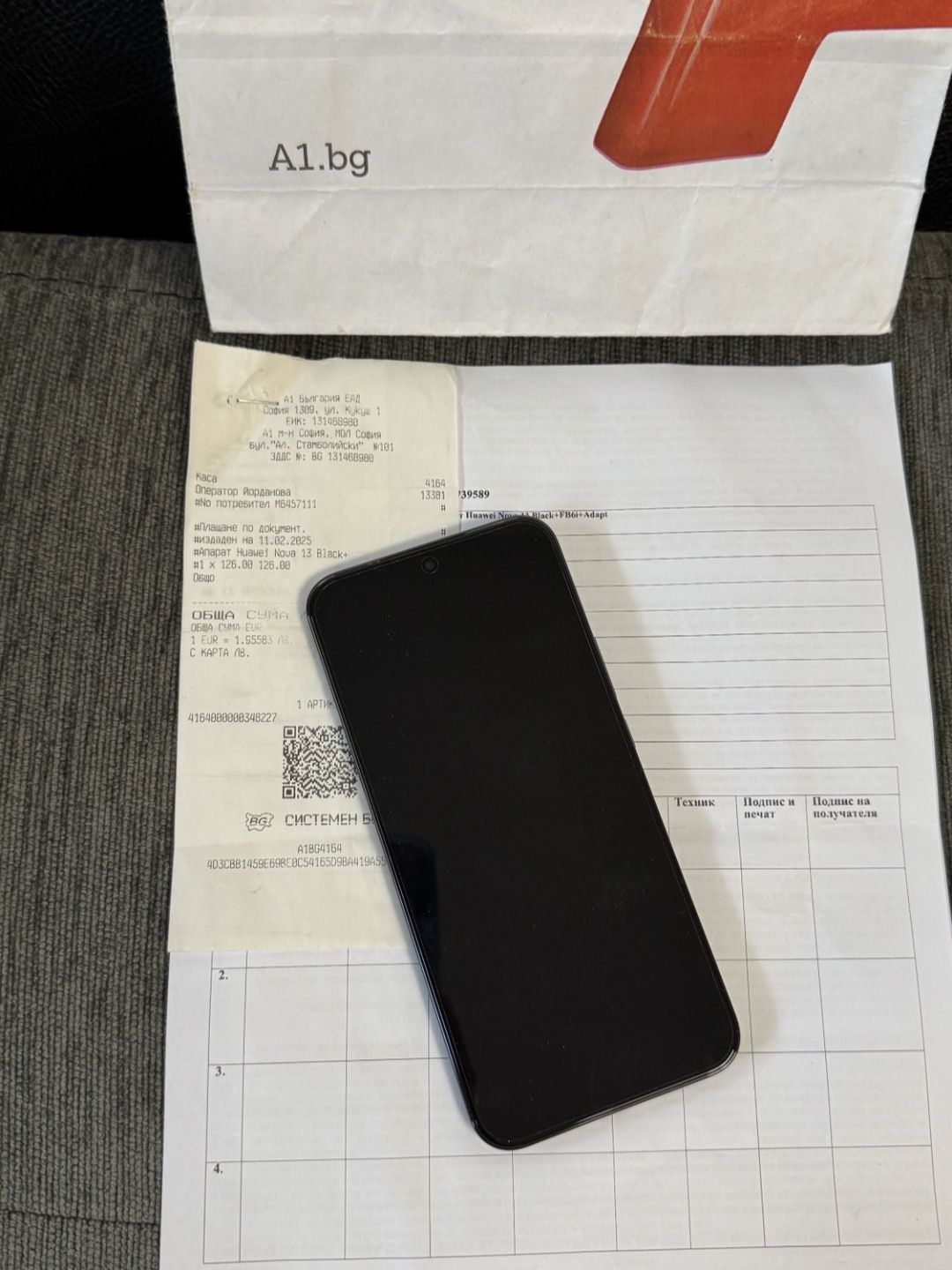 КАТО НОВ 256GB Huawei Nova 13 A1 Гаранция 2027г. Black / Черен