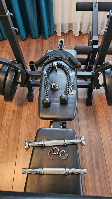 Aparat multifunctional fitness complet cu set 75 kg