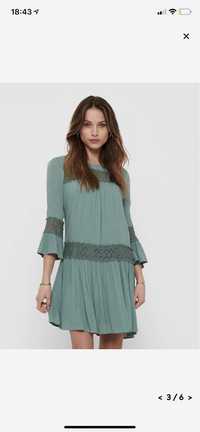 Rochie scurta verde Only din viscoza