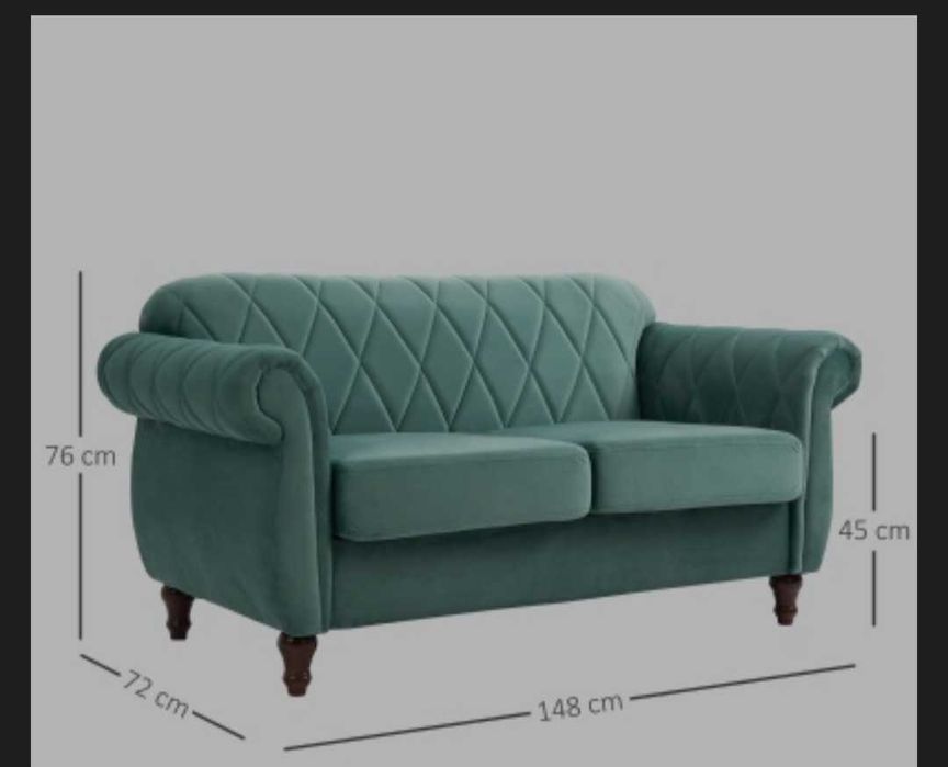 2 canapele fixe,verde eucalipt