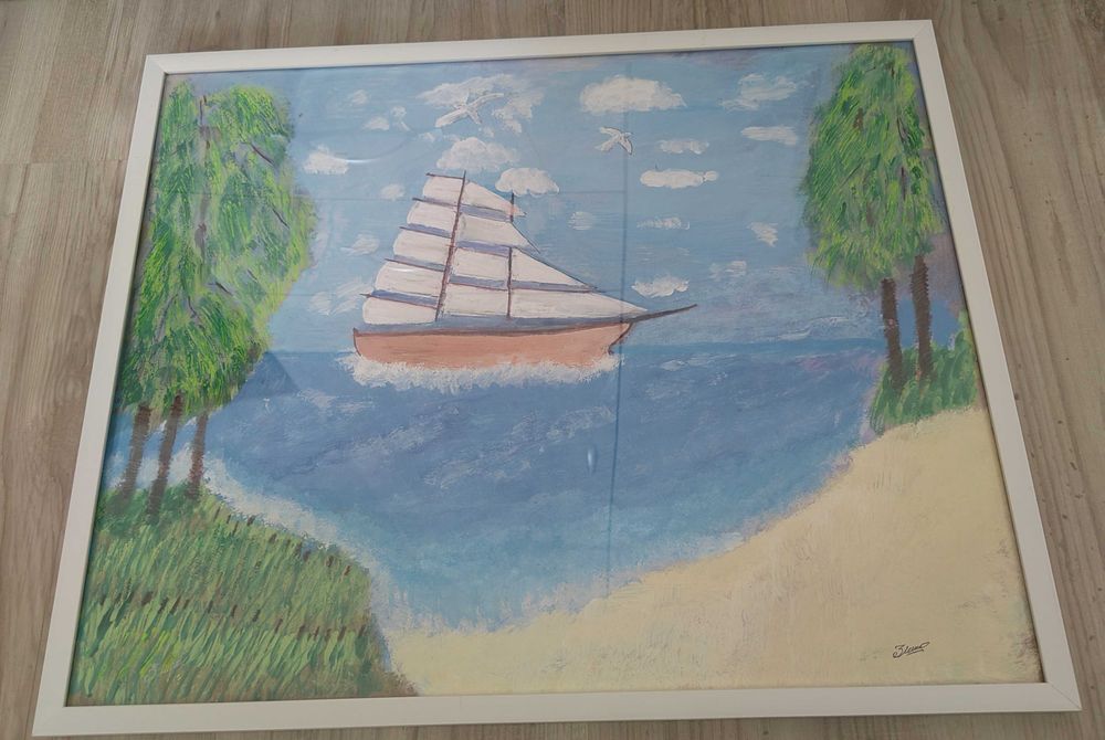 Пейзажна картина на лодка