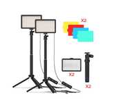 LED панел , видео осветление 2х 10W стойка за статив , RGB филтри