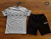 Мъжки,памучен,къс комплект Hugo BOSS с щампа на гърба