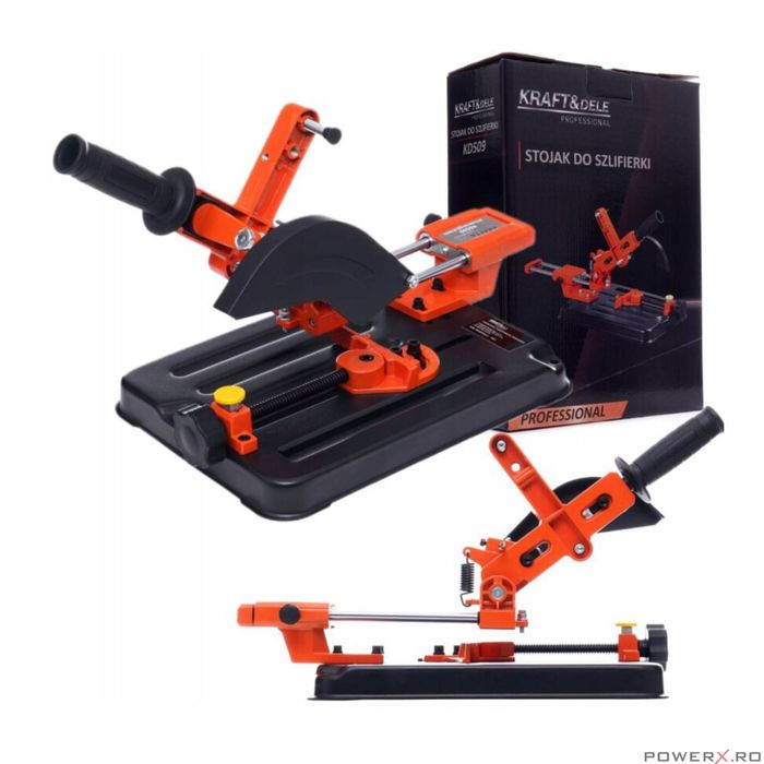 Suport pentru polizor unghiular din aluminiu si plastic, 110, 115, 125