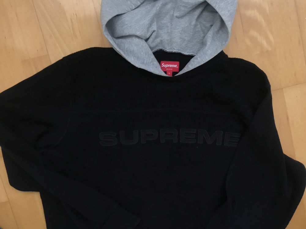 Bluza hanorac Supreme Waffle Ringer hoodie L original