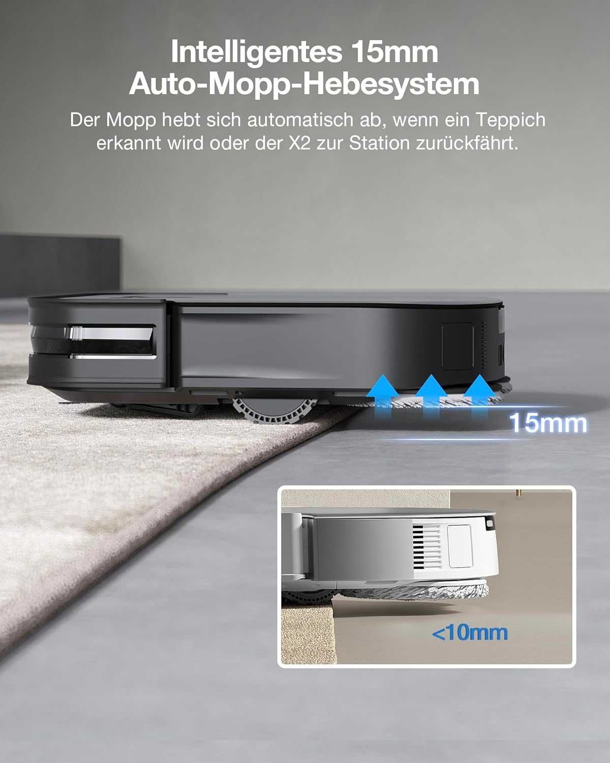 Прахосмукачка робот Ecovacs Deebot X2 Combo с Вертикална прахосмукачка