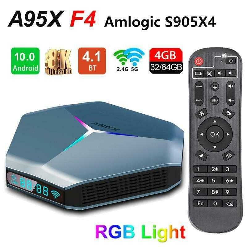 Тв Бокс A95X F4 Tv Box A95X F4 and.10 4/32 Amlogic S905X4 5Ghz Dual WF