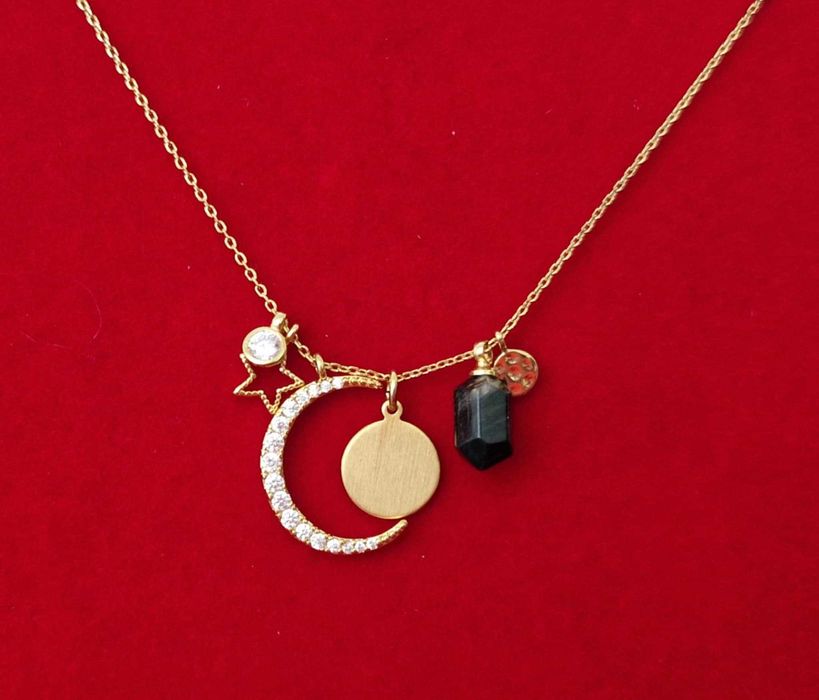 GPP2, colier placat cu aur 14k, deosebit, ideal cadou,piatra naturala