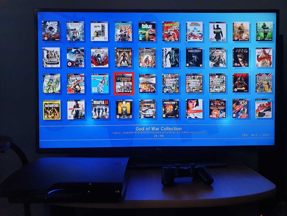 PS3 modat CFW 500 GB + 60 jocuri (GTA V, NFS, God of War, Castlevania)