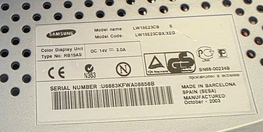 TV pt rulota,camion etc - Samsung LW15E23C - 15 inch/38 cm - 12v