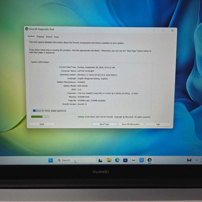 Laptop Huawei Intel i5-1135G7 8gb 500gb Windows 11 Zeus Amanet 30837