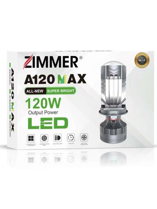 Zimmer 120W Led Y7D 2 barabobar kuchli | H4 mini biled | New!