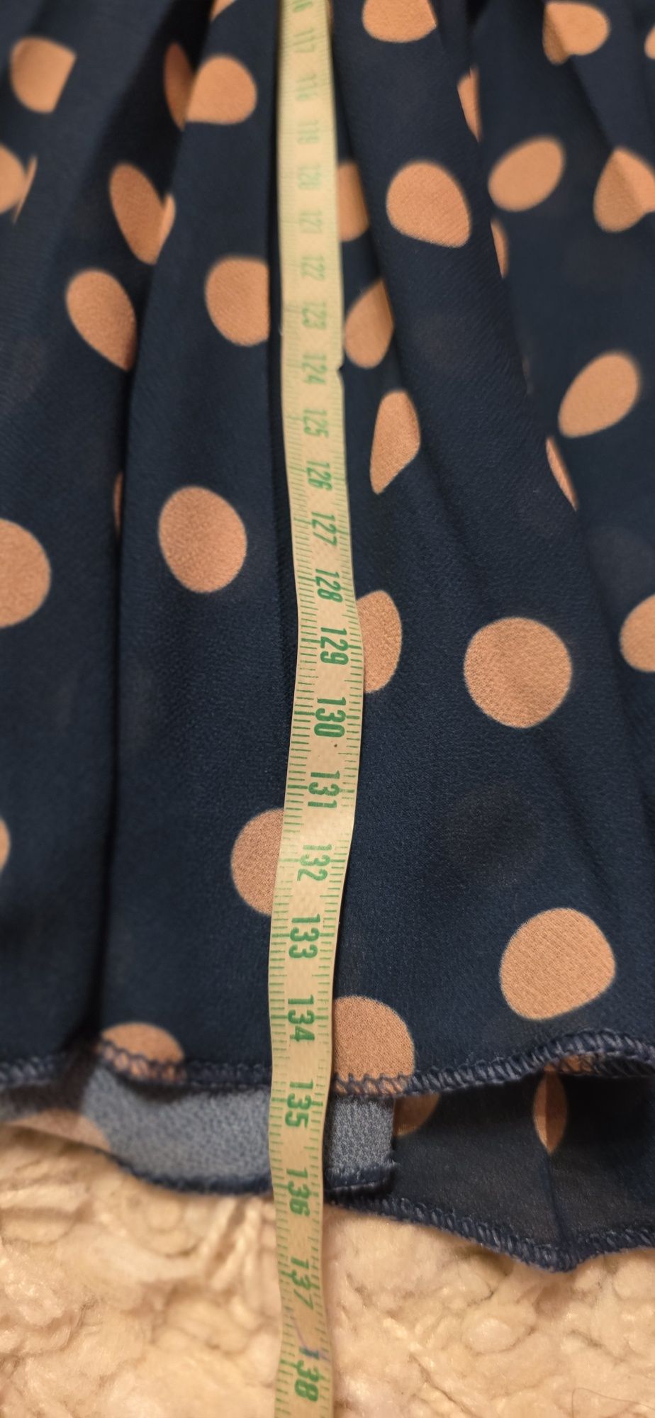 Rochie lunga verde inchis cu buline
