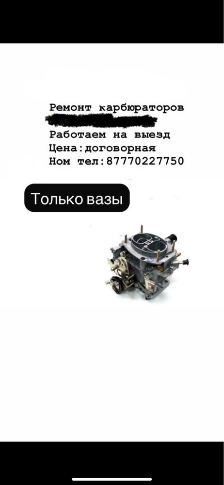 Ремонт чистка карюбраторов на выезд только вазы