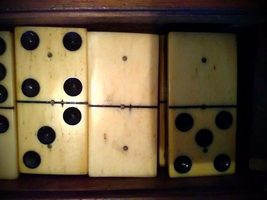 Domino vintage din abanos