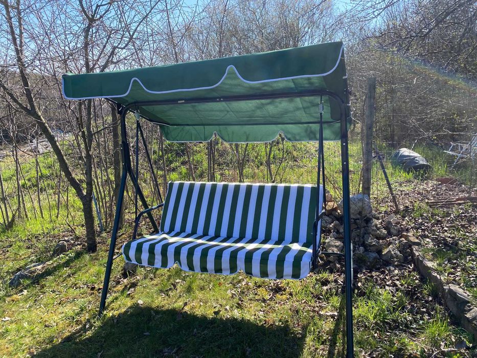 Balansoar gradina Lahore, verde, otel, 3 locuri, 200 kg