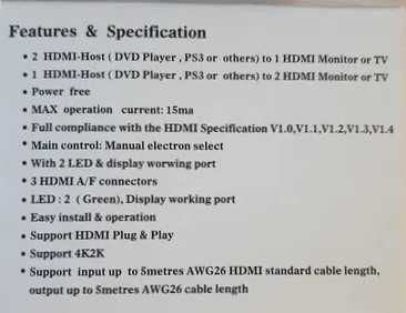 HDMI переключатель двунаправленный 2Х1 4K