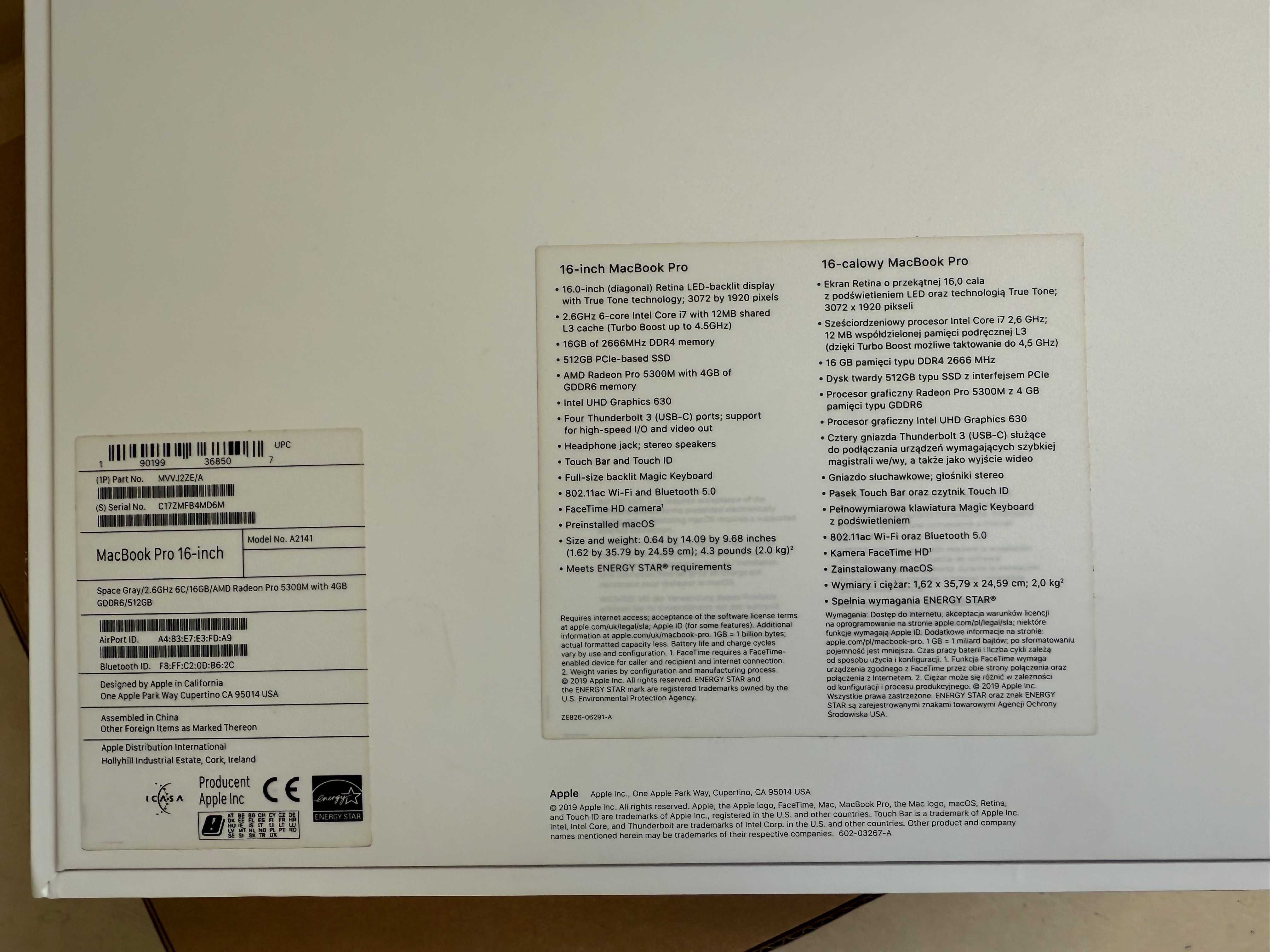 ПЕРФЕКТЕН MacBook Pro 16-inch, 2019 - i7 6 Core, 16 GB, 512 GB, 4GB