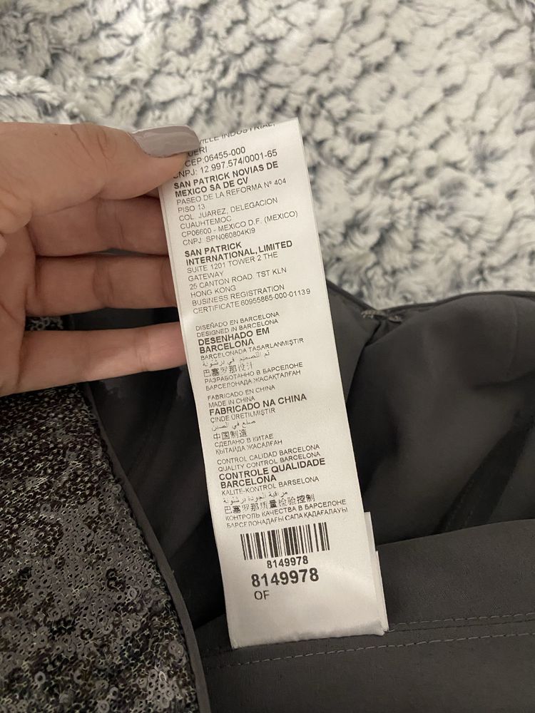 Rochie gri cu paiete pronovias masura 40