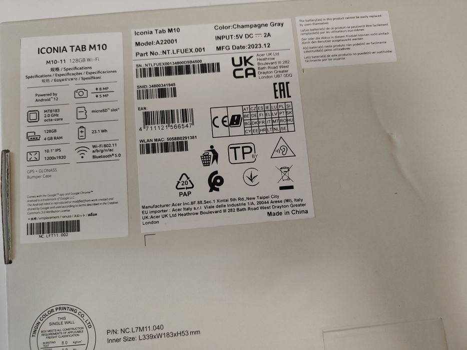 Продавам Таблет Acer Iconia M10