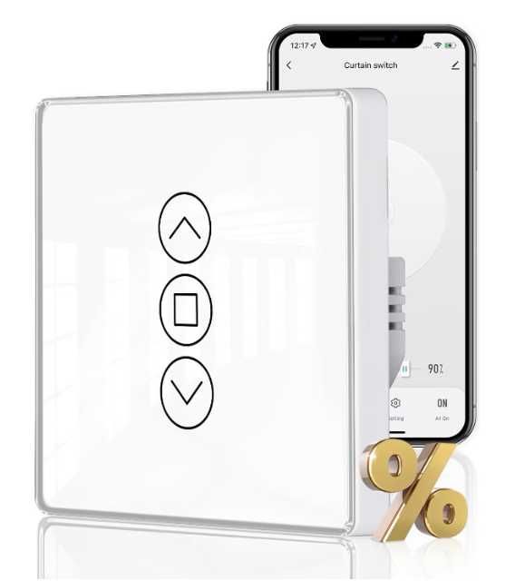Intrerupator Wi-Fi jaluzele MOES, control vocal, fara accesorii, alb