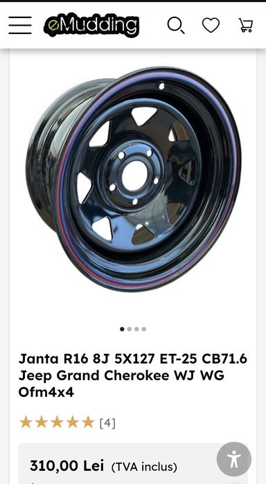 Set complet 5 roți off-road Jeep Grand Cherokee