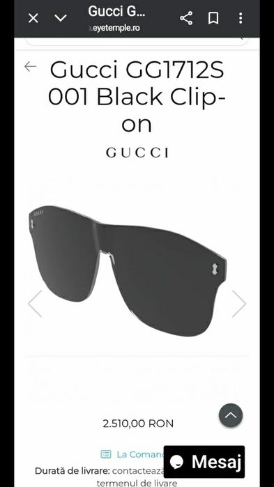 Rame Gucci GG 1712s 001 Black Clip-on