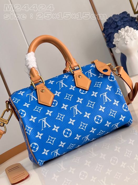 Geanta Louis Vuitton Speedy 25cm blue, tip Premium