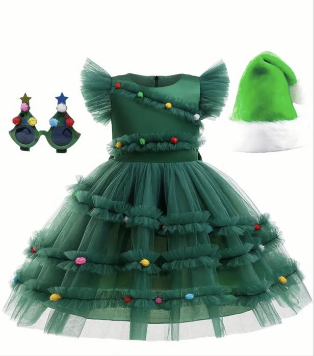 Новогодний костюм елочка для девочки