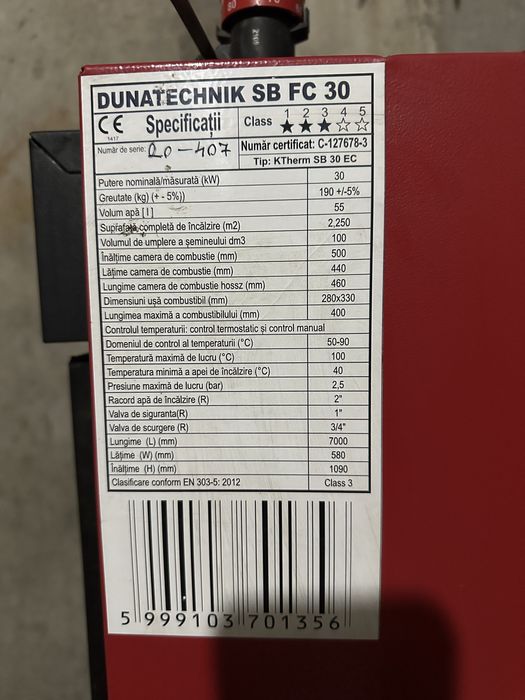 Cazan pe lemne din otel 30 kw Dunatechnik