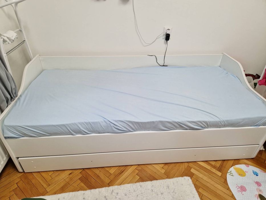 Pat 180 x 80 cu sertar si protectie laterala