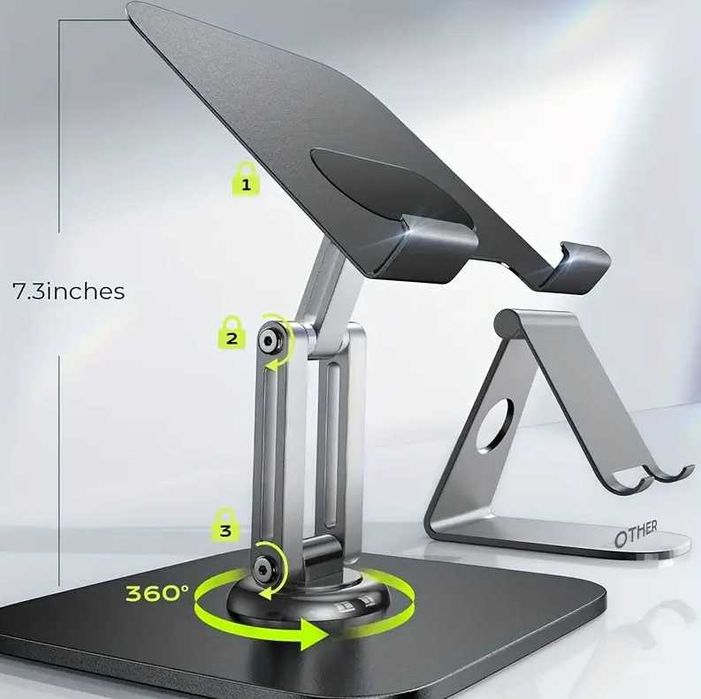 Suport pentru tableta din metal robust cu rotire 360 Design pliabil
