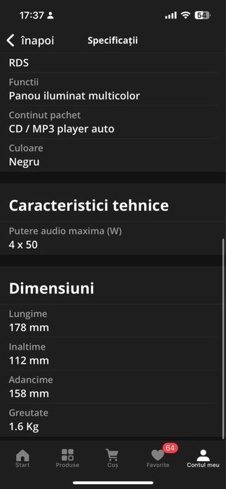 Radio JVC pentru mașina