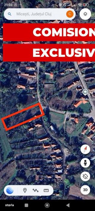 Teren intravilan, 1255 mp, in Micesti jud.Cluj