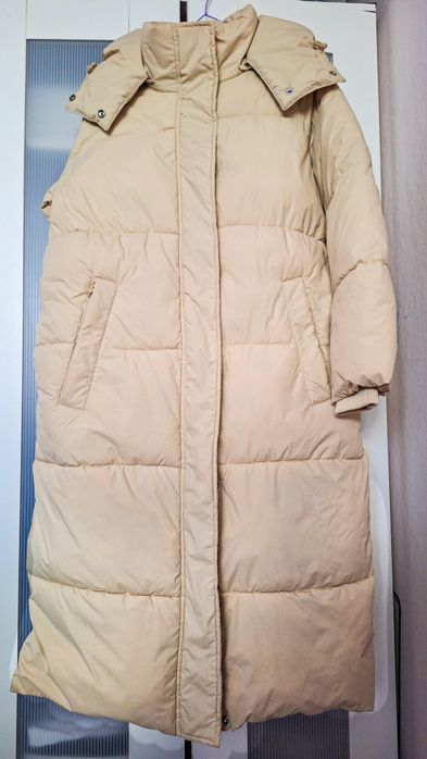 Дълго светло бежово пухено яке Minimum